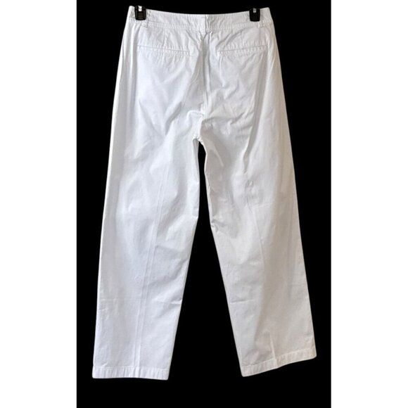 J Crew Womens Pleated Kaia Pants Cozy Chino White Button Fly Pockets Size 10P - Picture 4 of 6